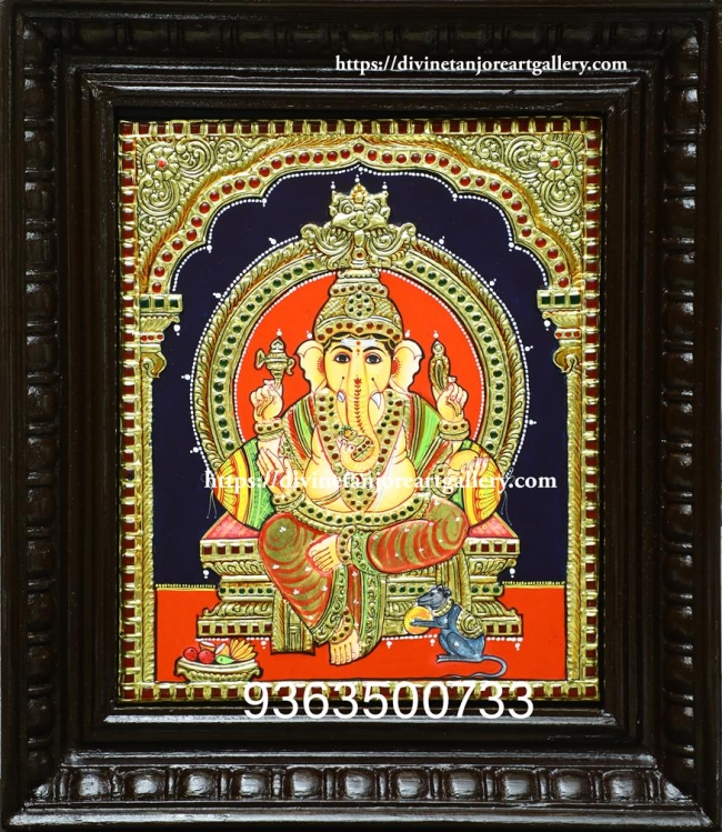 Ganesha with Prabai (Size - 15 in x 13 in x 2 in)