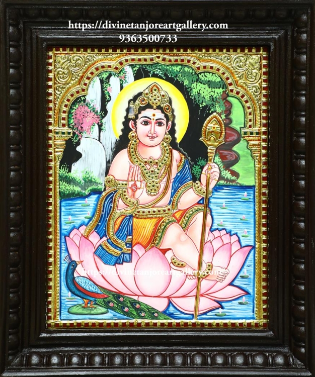 Murugar With Lotus (Size - 18 in x 15 in x 2 in)