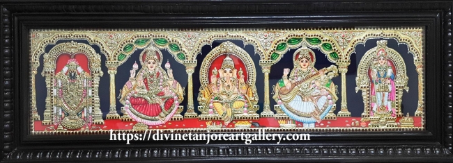 Five Gods Tanjore Paintings