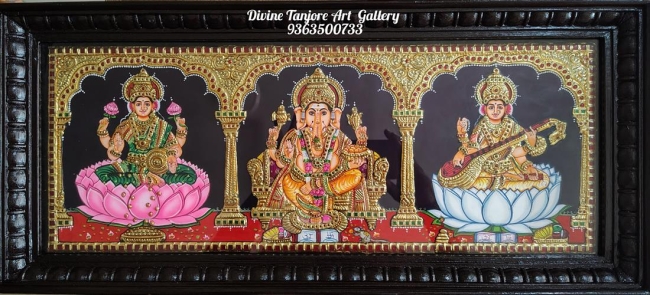 Lakshmi Ganesha Saraswathy (made to order) Size can be customized